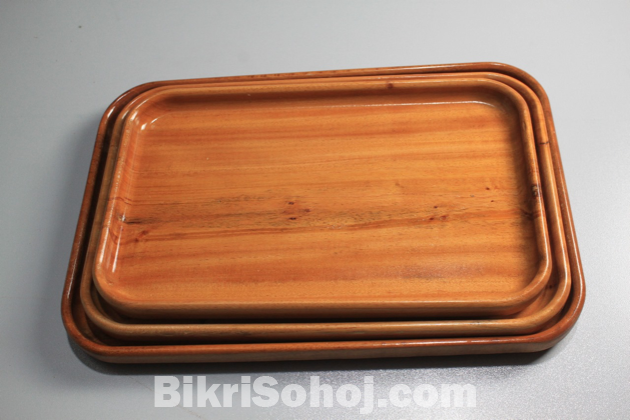 Wood serving tray 3pcs